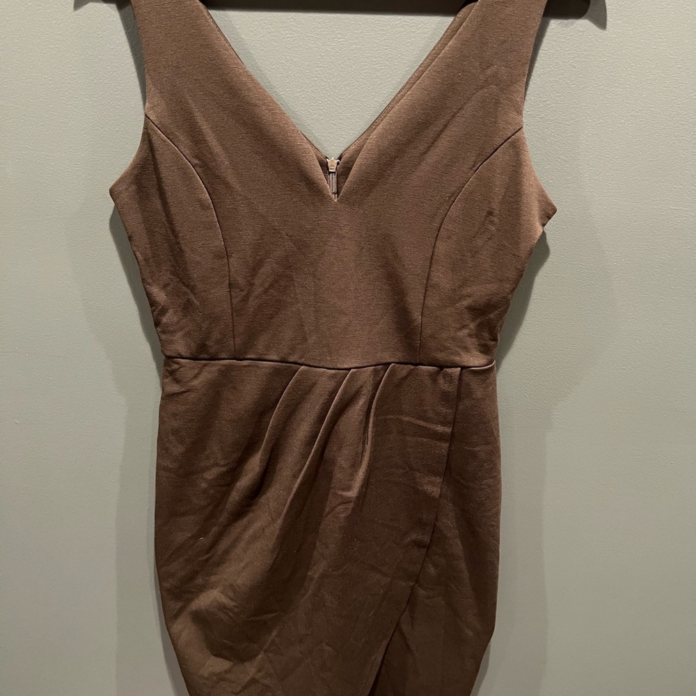 Elegant Above Knee Olive Sleeveless Dress